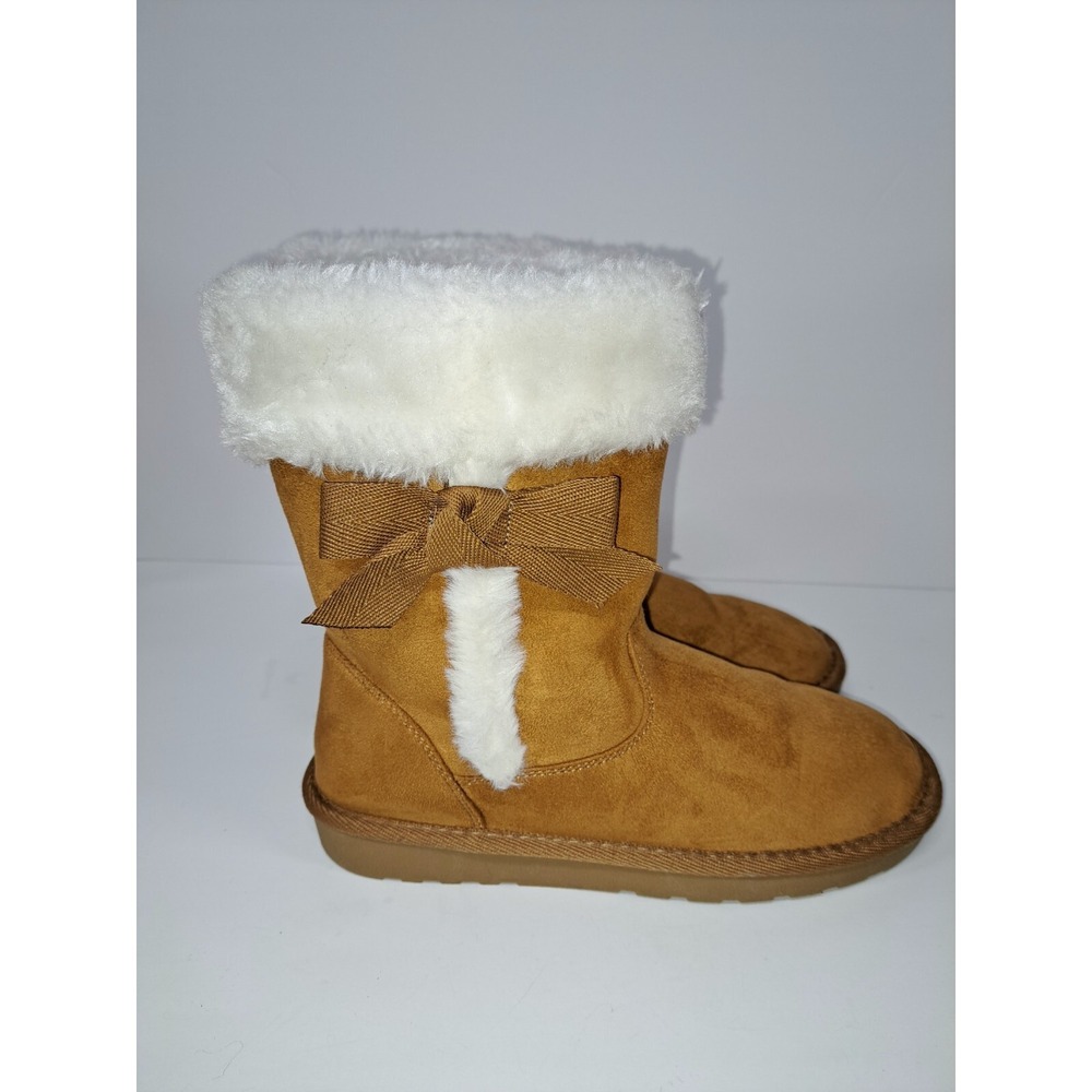 Ocean+Coast Bow Faux Fur Lined Pull On Ankle Boots Women's Size 6.5 EUC